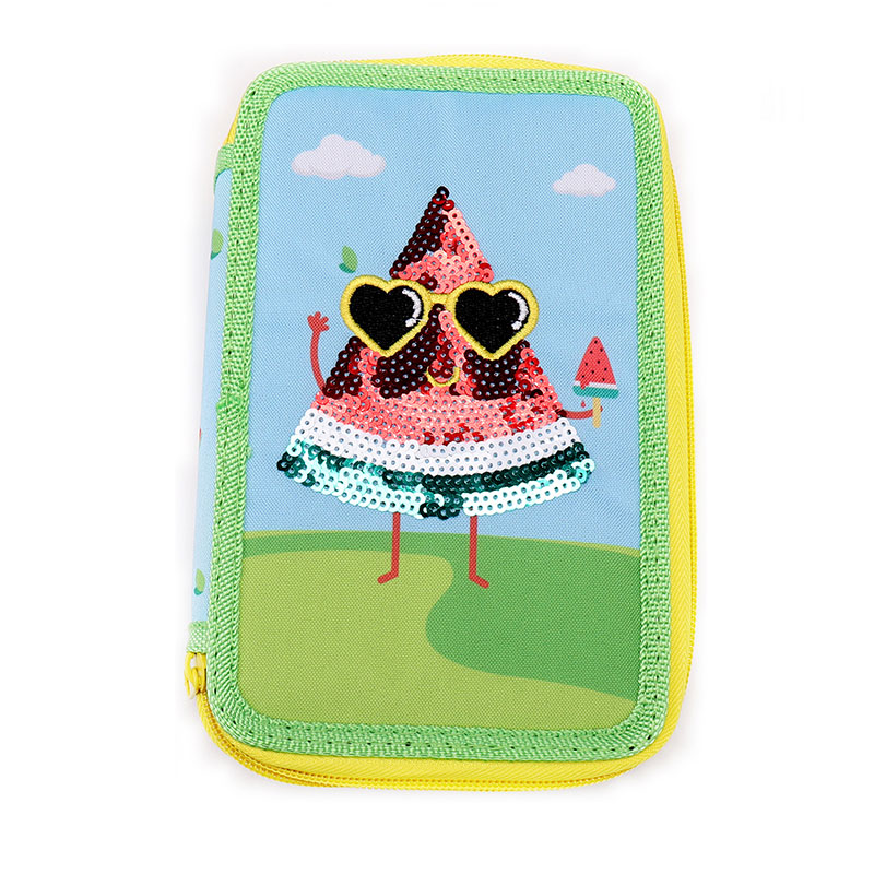 Sequin Embroidery Yakadhindwa Watermelon Kaviri Zippers Penzura Case
